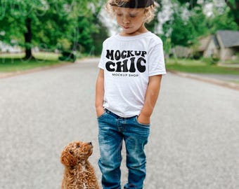 Mockup Toddler White Shirt Trendy Kid White Shirt Mock-up Boy White Shirt Mock up Bella Canvas Lifestyle Mockup Summer Gildan Mockup Bundle