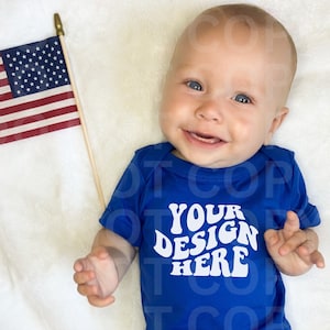 Mock-up Baby Bodysuit 4th of July Baby Mockup Bundle Red White Blue kids Mock up Cute Baby Mock-up True Royal Bella Canvas Bodysuit Mockup