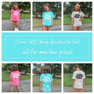 Comfort Colors Shirt 9018 Front & Back Mockup Bundle, Chalky Mint Crunchberry White, Kids TShirt Spring Mocks, C9018 Summer Retro Girl Mocks