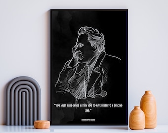 Nietzsche Quote Print: Chaos and Star Philosophy Wall Art (Digital Download)