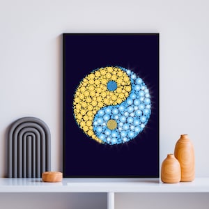 Yin Yang Poster - Colorful and Shining Symbol of Balance and Harmony - Spiritual Poster
