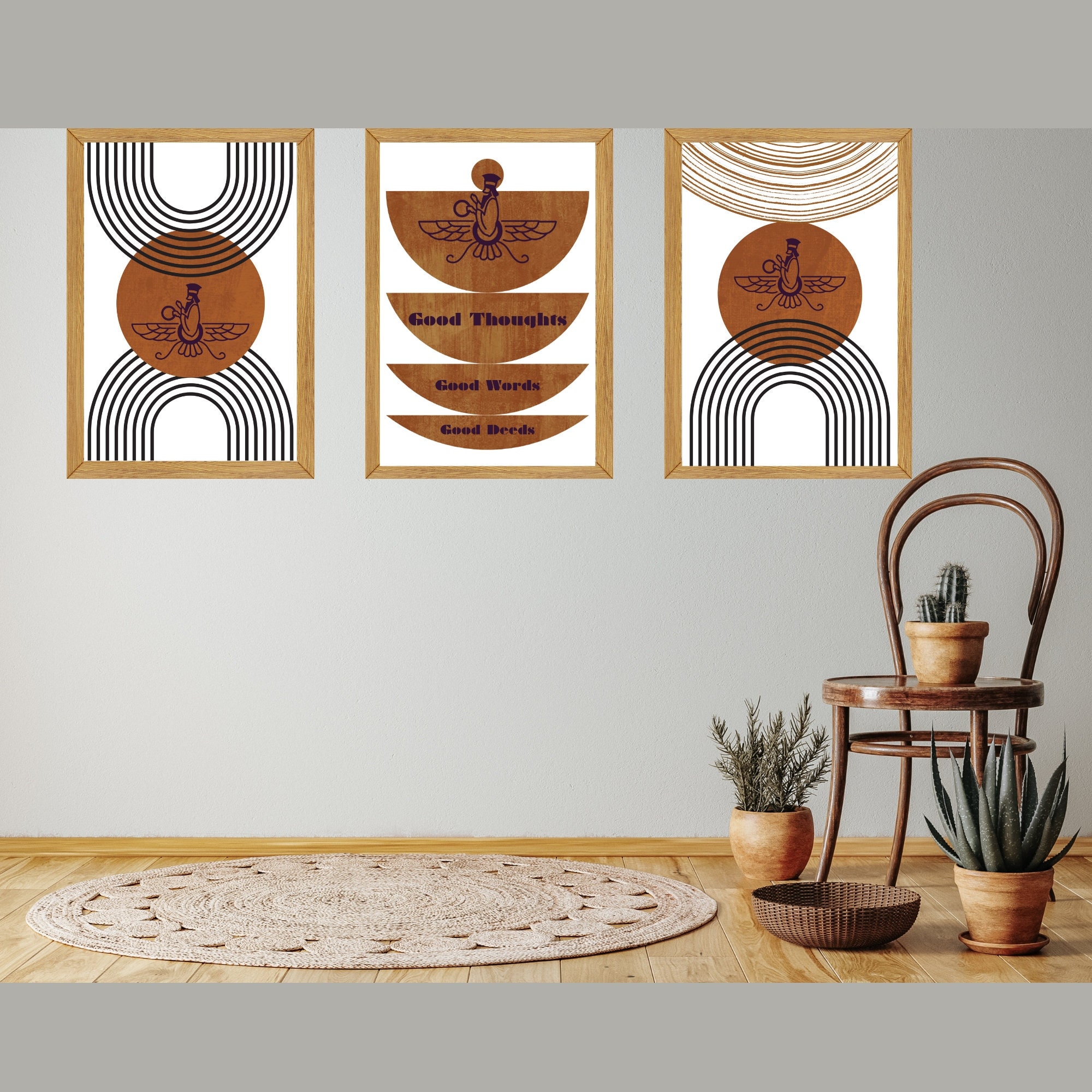 Ahura Mazda Saying Print, Zartosht Phylosophy Poster, Faravahar Decor, God of Zoroastrian Wall