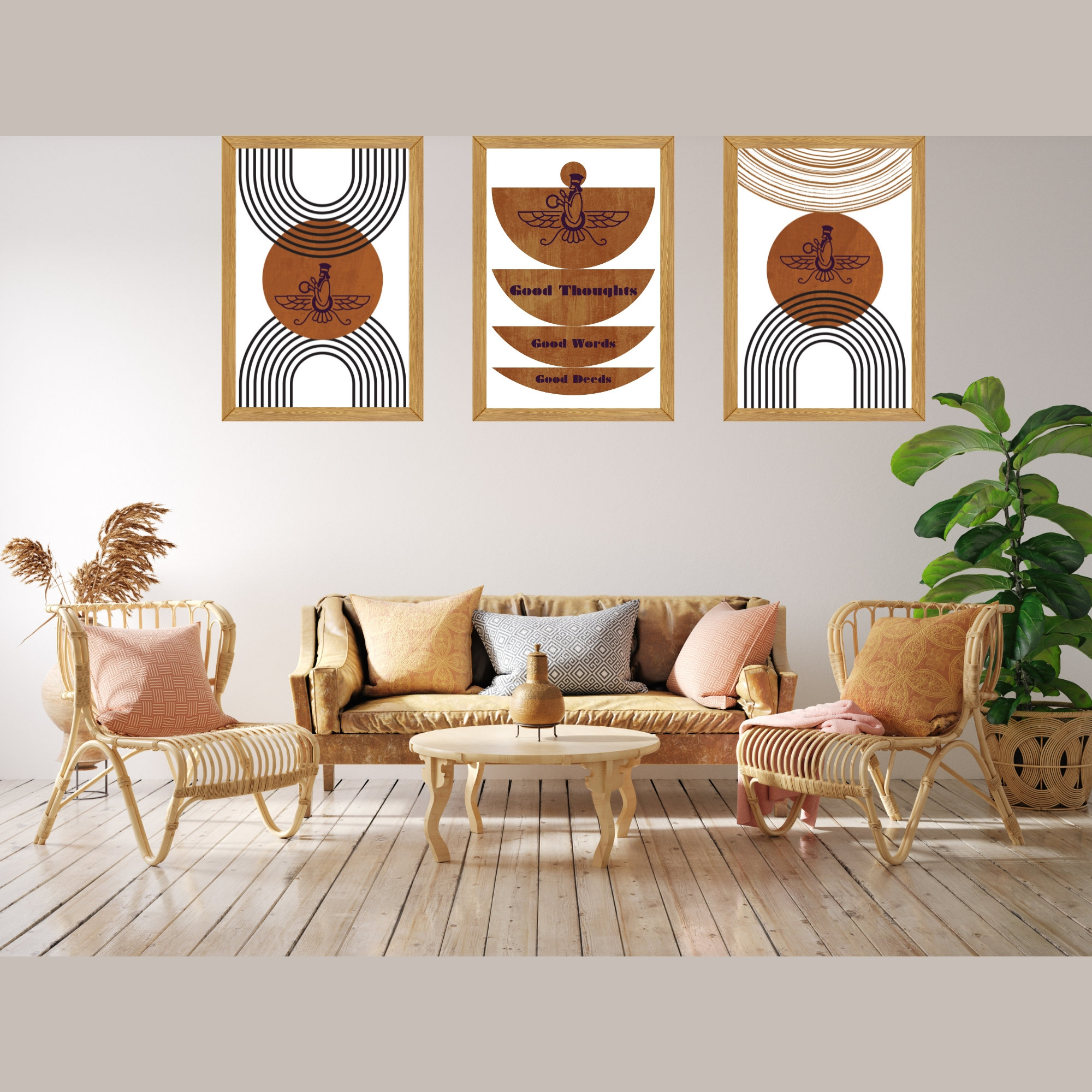 Ahura Mazda Saying Print, Zartosht Phylosophy Poster, Faravahar Decor, God of Zoroastrian Wall