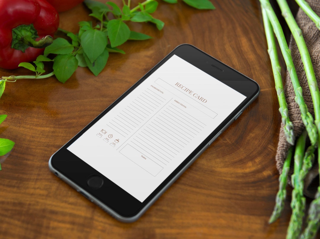 Recipe Card Template Downloadable Printable Etsy Recipe Card Template Downloadable Printable Etsy