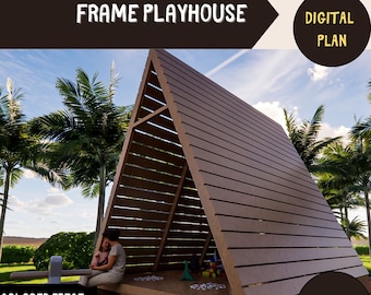 Playhouse plans for kids,Play House, A frame playhouse, step-by-step PDF instructions, digital download