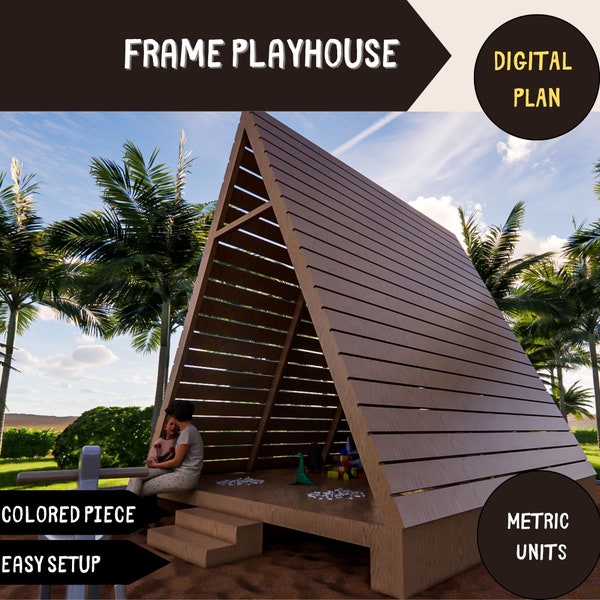 Playhouse plans for kids,Play House, A frame playhouse, step-by-step PDF instructions, digital download