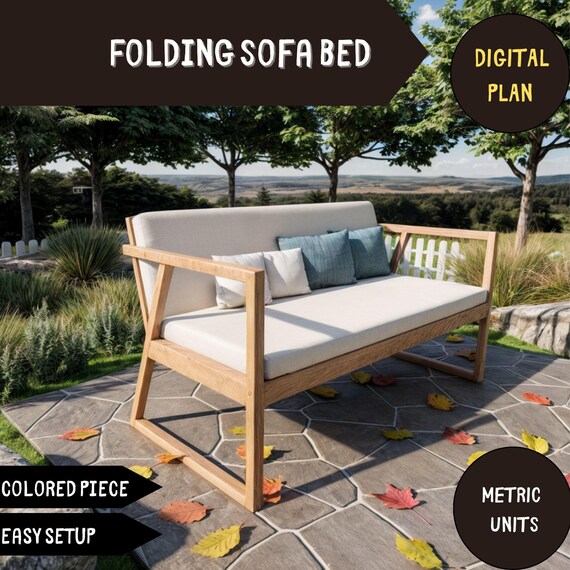 Outdoor Folding Sofa Bed DIY Woodworking Plans (PDF Download)