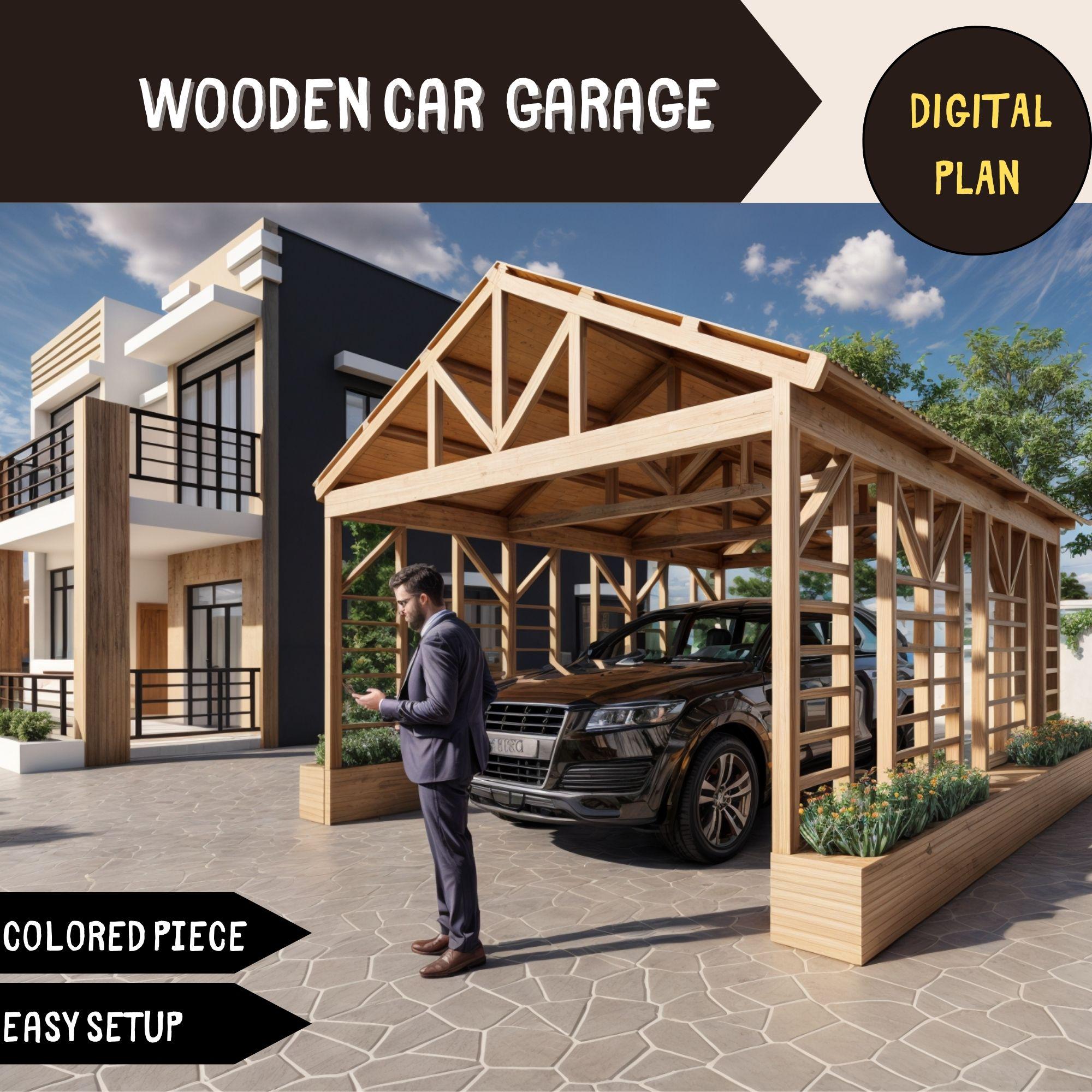 Modern Carport Plans: DIY Wooden Car Garage Blueprints (digital ...