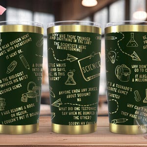 科学の駄洒落タンブラーラップSVG、20オンスと30オンスのレーザー彫刻ファイル、ロータリー対応デジタルデザイン、キャリアギフトSVG