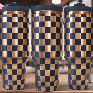 Checkerboard Pattern Tumbler Wrap SVG, 40oz Laser Engraving File, Rotary Ready Digital Background SVG