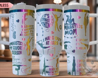 Gymnastics Mom Laser SVG Wrap for 30oz and 40oz Handled Tumblers