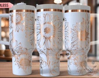 Sunflowers Laser SVG Wrap for 30oz and 40oz Handled Tumblers