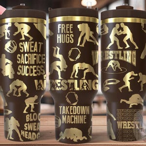Wrestling Laser SVG Wrap for 30oz and 40oz Handled Tumblers