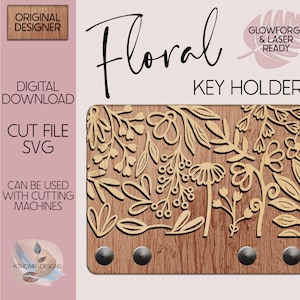 Suspension murale florale, téléchargement numérique instantané, fichier découpé au laser, fichier Glowforge, découpé au laser, testé Glowforge, Cricut, SVG