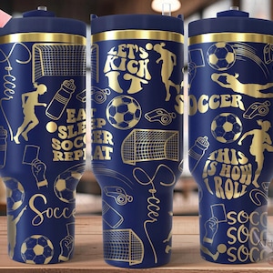 Soccer Fan Female Tumbler Wrap SVG, 40oz Laser Engraving File, Rotary Ready Digital Design, Sports Fan SVG
