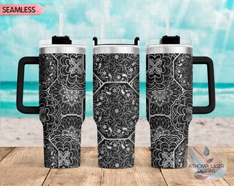 Cuss Word Mandala F*ck Mandala Laser Engraved Full Wrap Design for 40oz Tumbler, Digital Download,  Seamless Design, SVG For Laser Rotary