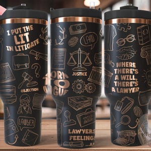 Advocaat advocaat Tumbler wrap SVG, 40oz lasergravure bestand, Rotary Ready digitaal ontwerp, carrière cadeau SVG