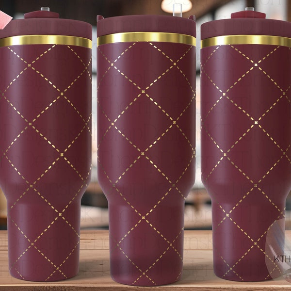 Dashed Diamonds Laser SVG Wrap for 30oz and 40oz Handled Tumblers