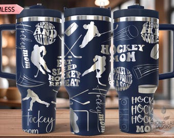 Hockey Mom Tumbler Wrap SVG, 40oz Laser Engraving File, Rotary Ready Digital Design, Mom Life SVG