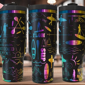 Owijka laserowa SVG do paddleboardingu na kubki z uchwytami o pojemności 30 uncji i 40 uncji