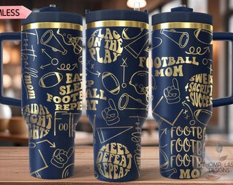Football Mom 2 Tumbler Wrap SVG, 40oz Laser Engraving File, Rotary Ready Digital Design, Mom Life SVG