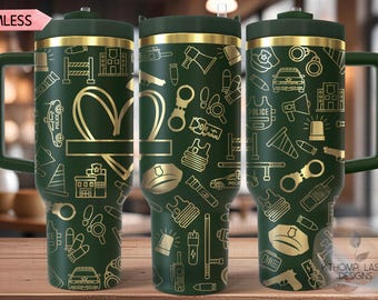 Law Enforcement Police Laser SVG Wrap for 30oz and 40oz Handled Tumblers