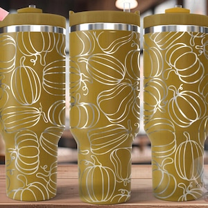 Pumpkin Burst Fall Doodle Urlaub Tumbler Wrap SVG, 40 Unzen Lasergravur Datei, Drehfertiges digitales Design, saisonale SVG