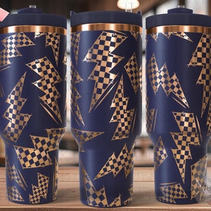 Checkered Flag Bolt Tumbler Wrap SVG, 40oz Laser Engraving File, Rotary Ready Digital Design, Career Gift SVG