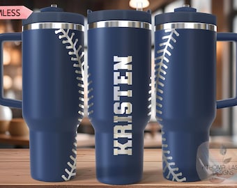 Baseball Stiches Tumbler Wrap SVG, 40oz Laser Engraving File, Rotary Ready Digital Design, Sports Fan SVG