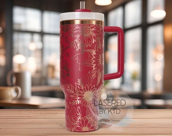 Sunflower F You Middle Fingers Floral F*ck Off Laser Engraved Full Wrap Design 40oz Tumbler, Digital Download, Seamless SVG For Laser Rotary