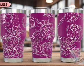 Peony  Laser SVG Wrap for 20oz and 30oz Tumblers