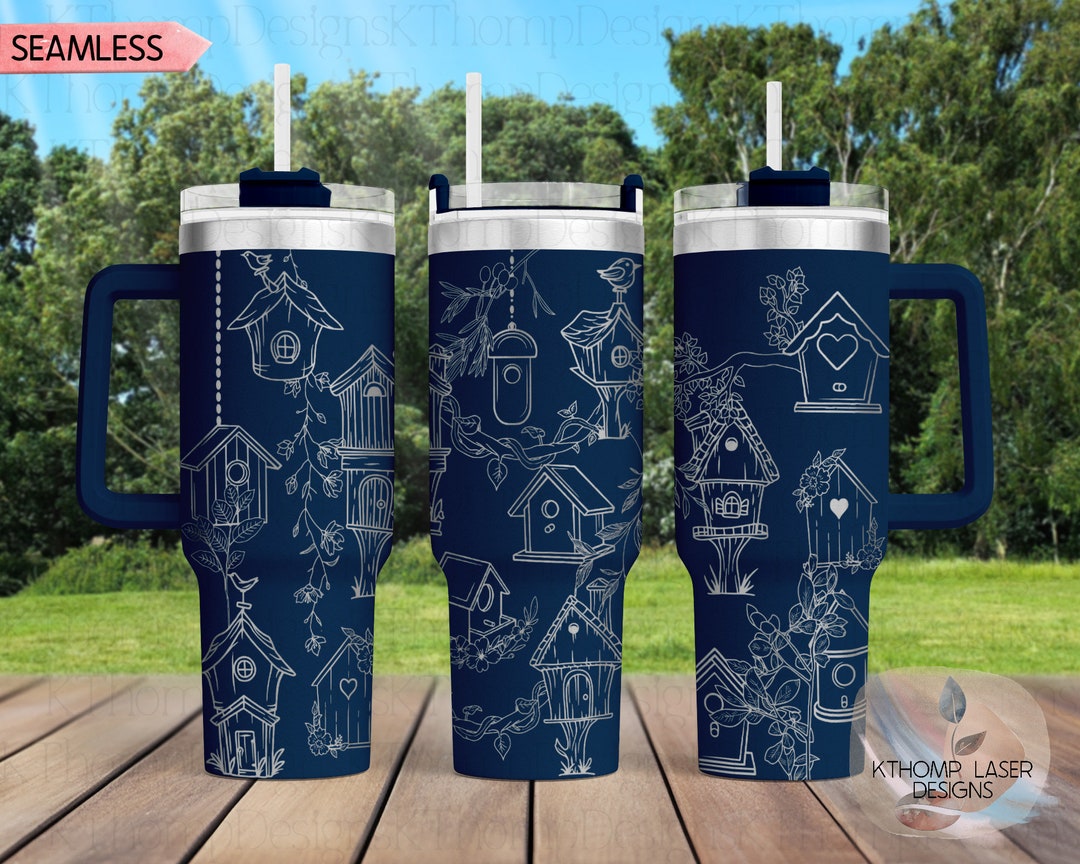 Birdhouses Laser Engraved Full Wrap Design for 40oz Tumbler, Digital