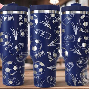 Soccer Mom Tumbler Wrap SVG, 40oz Laser Engraving File, Rotary Ready Digital Design, Mom Life SVG