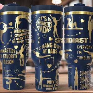 Envoltura para vaso de gimnasta SVG, archivo de grabado láser de 40 oz, diseño digital compatible con rotatorio, SVG para fanáticos de los deportes