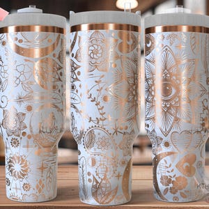 Boho Love Tumbler Wrap SVG, 40oz Laser Engraving File, Rotary Ready Digital Design, Zodiac Boho SVG