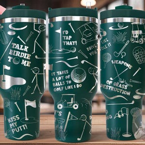 Fan de golf Tumbler Wrap SVG, fichier de gravure laser 40 oz, conception numérique prête pour rotation, fan de sport SVG