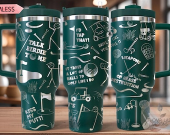 Golf Fan Tumbler Wrap SVG, 40oz Laser Engraving File, Rotary Ready Digital Design, Sports Fan SVG
