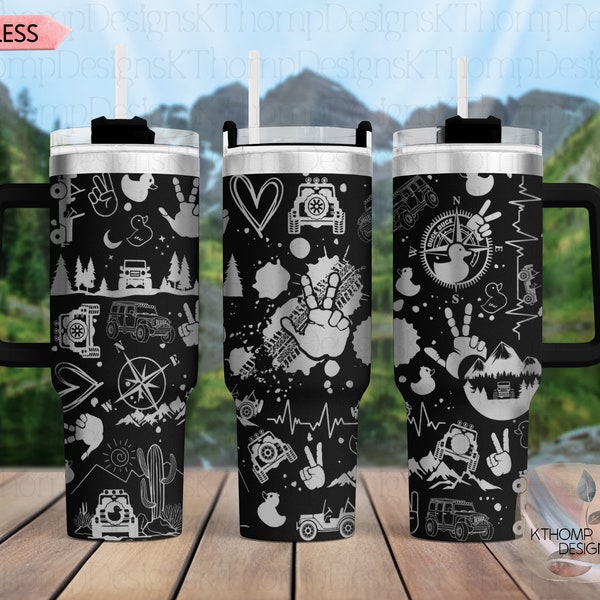 Off Roading Laser Engraved Full Wrap Design for 40oz Tumbler, Digital Download, Seamless Design, SVG For Laser Rotary