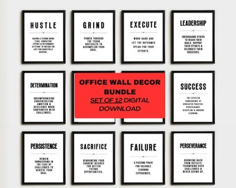 Inspiración emprendedora: Motivación, éxito, innovación, creatividad, negocios, liderazgo. Paquete de 12 impresiones de arte mural.