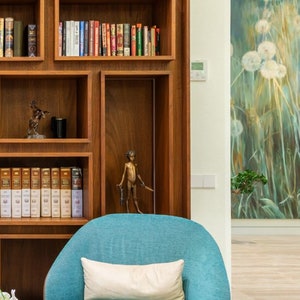 Transform Your Zoom Calls, Google Meet, Team with Stunning Virtual Backgrounds Warm Wooden Bookshelf, Perfect for Remote Work and Interviews