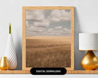 Vintage Prärie Landschaft druckbare Wandkunst - rustikale Bauernhaus Dekor - antike ländliche Natur Fotografie - Midwestern Kunstdrucke