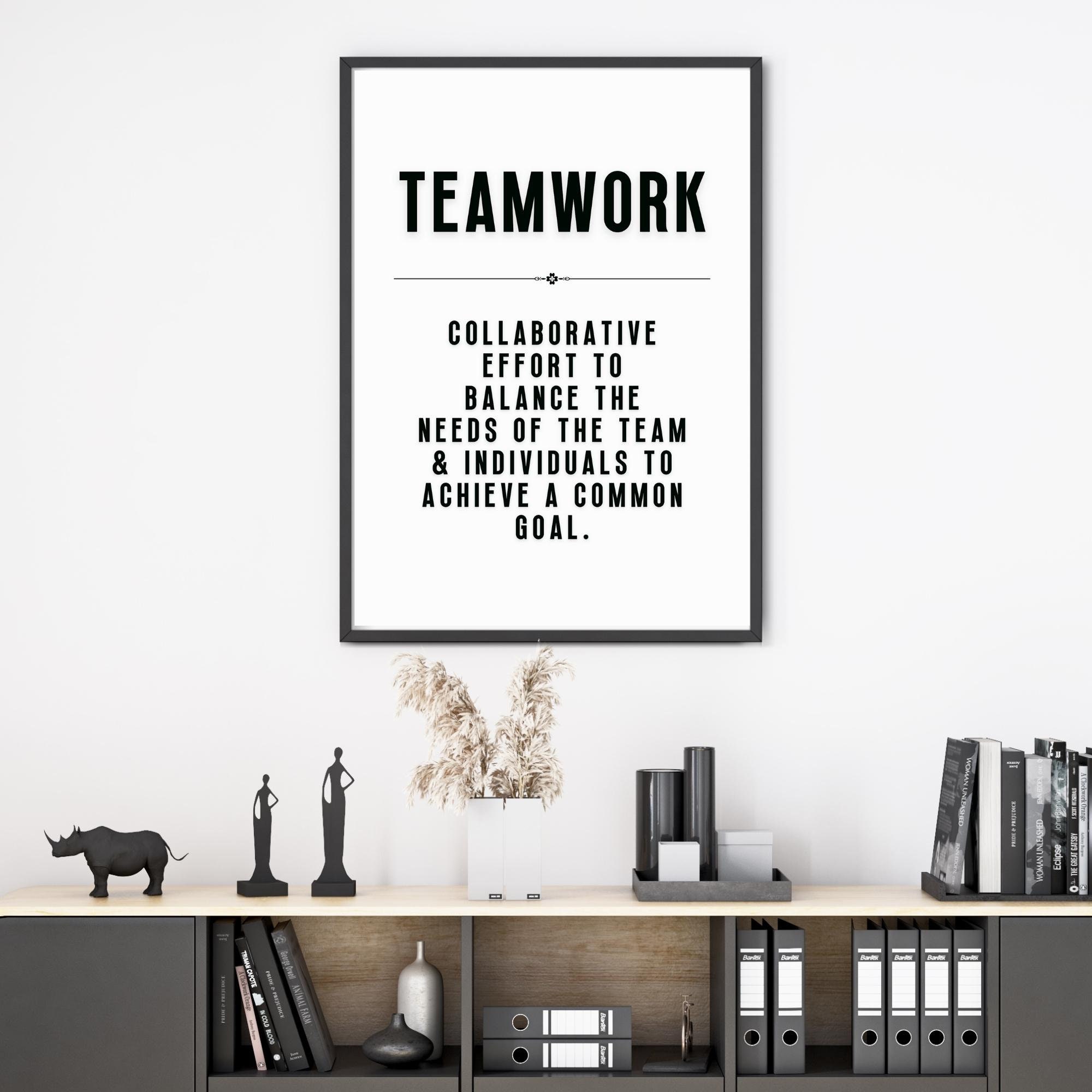 Teamwork Definition Sign Teamwork Definition Printable Wall Art Home Office Decor Wall Art ...
