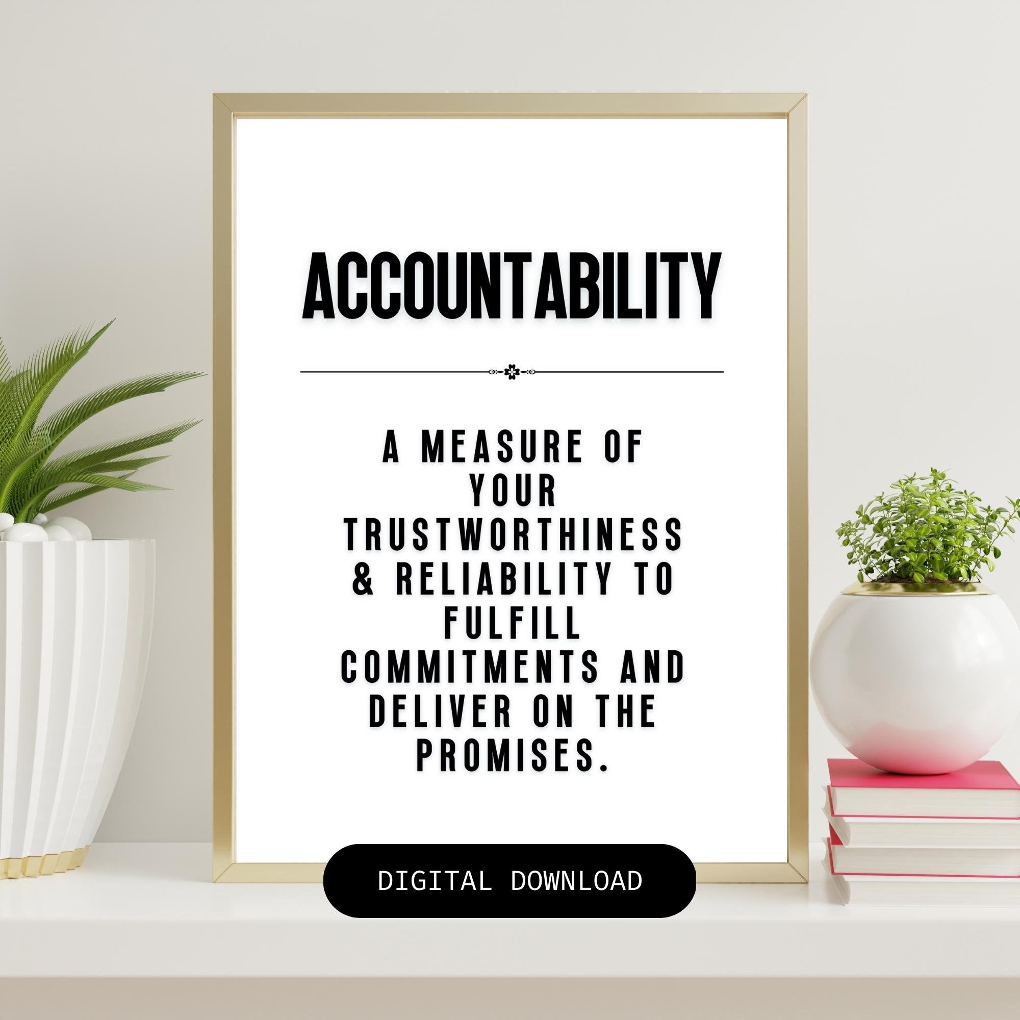 Set of 6 Teamwork Respect Mindset Compassion Accountability - Etsy