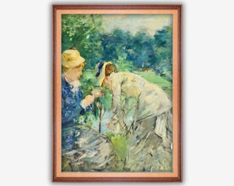 Cuadro imprimible de jardín vintage de Boise de Boulogne - Decoración de paisaje francés - Descarga digital - Impresión floral rústica - Instantánea