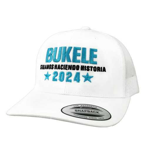 Nayib Bukele White Embroidered Cap 2024 Reelection Unisex/ Nayib Bukele ...
