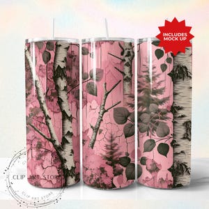 Gobelet de chasse camouflage, emballage de verre droit 20 oz PNG, arbre Camouflage chasse Sublimation gobelet Design, Design sans couture chasseur rustique