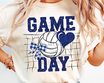 Volleyball Game Day PNG, Coquette Volleyball Glitter Png, Volleyball Mama Png, Volleyball Mom Png, Game Day, Sport Png