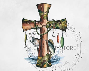 Camo Cross Fishing Png, Christian Fishers of Men Png, Bible Nature ...