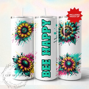 Bee Affirmation Tumbler Wrap, 20oz Skinny Sublimation Tumbler Design, Inspirational Sublimation Wrap, Watercolor Bee Tumbler PNG Downloads