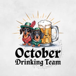 10 月のビール犬 PNG、10 月のビール祭り、デジタル ダウンロード、ドイツビール祭り、飲酒チーム、ジャーマン ダックスフント昇華デザイン